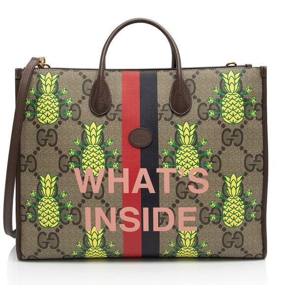 Gucci Jumbo GG Supreme Dollar Pineapple Medium Tote - Picture 1 of 16